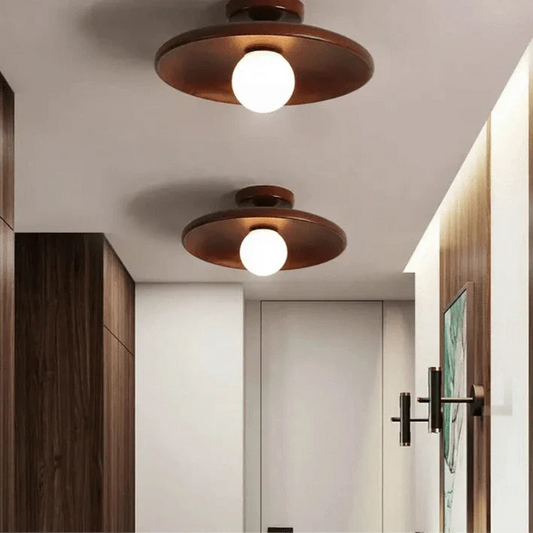 Elegant Handcrafted Wooden LED Ceiling Lamp