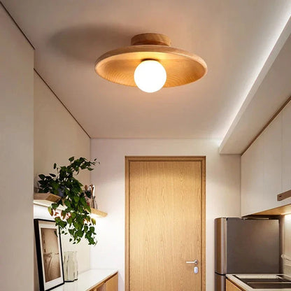 Elegant Handcrafted Wooden LED Ceiling Lamp