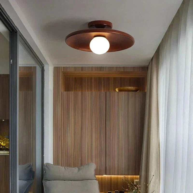 Elegant Handcrafted Wooden LED Ceiling Lamp