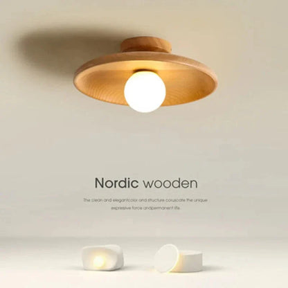 Elegant Handcrafted Wooden LED Ceiling Lamp