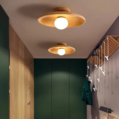 Elegant Handcrafted Wooden LED Ceiling Lamp